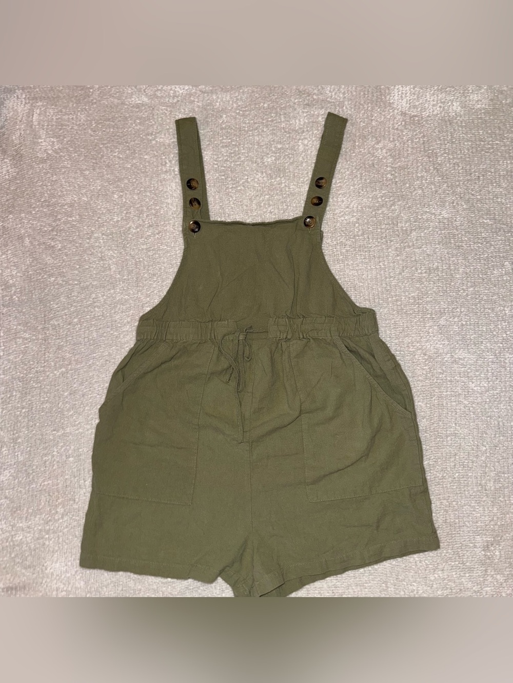SHEIN Women’s Olive Green Cotton Romper Overalls Large